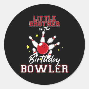 Lillebror till födelsedagsbowlaren Födelsedagsbowl Runt Klistermärke