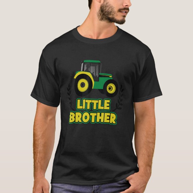 lillebror-traktorjordbrukare t shirt (Framsida)