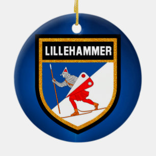 Lillehammer Flagga Julgransprydnad Keramik