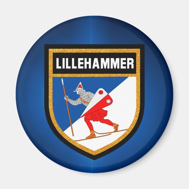 Lillehammer Flagga Magnet (Framsidan)