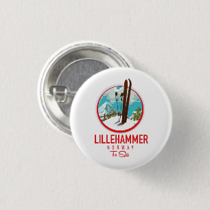 Lillehammer Norge Ski logotyp Knapp