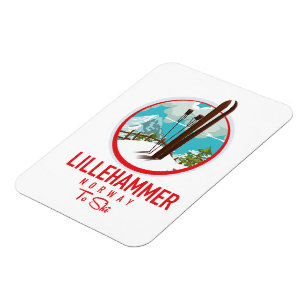 Lillehammer Norge Ski logotyp Magnet