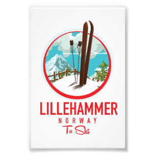 Lillehammer Norge skidlogo Fototryck