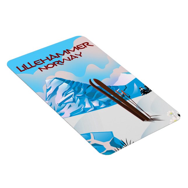 Lillehammer Norge skidposter. Magnet (Högersidan)