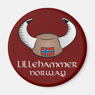 Lillehammer Norge Viking Hat Magnet