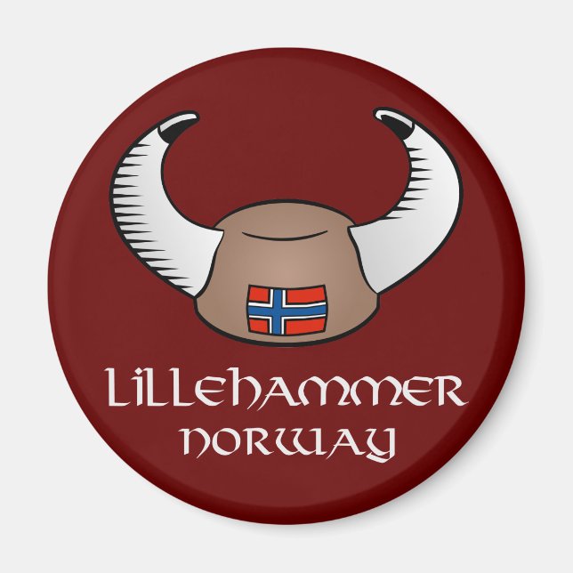 Lillehammer Norge Viking Hat Magnet (Framsidan)