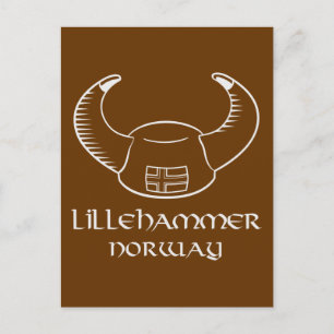Lillehammer Norge Viking Hat Vykort