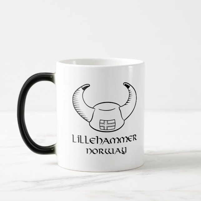 Lillehammer norgeViking hatt Magisk Mugg (Vänster)