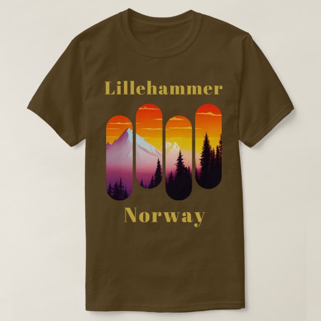 Lillehammer ski Norge T Shirt (Design framsida)