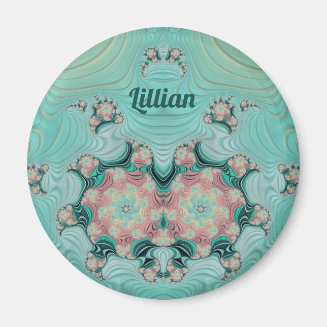 LILLIAN ~ Pastellns Rosa och Grönt ~ Stunning Desi Magnet (Framsidan)