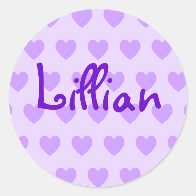 Lillian vid Lila Runt Klistermärke (Framsida)