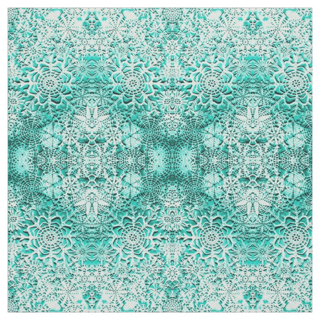 Lillian's Emerald Grönt Snöflingor Tyg (Provkarta)