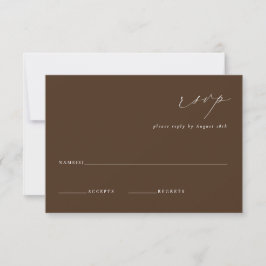LILLIE Elegant Brown Bröllop OSA Kort