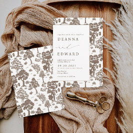 LILLIE Elegant Mocha Brown bröllopsinbjudan Inbjudningar