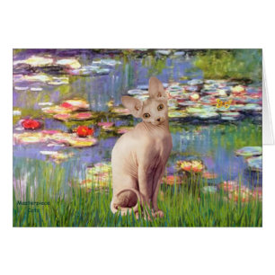 Lillies 2 - Cream Sphynx cat Hälsningskort