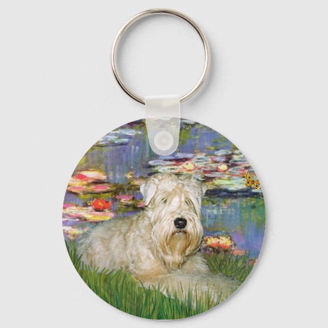 Lillies 2 - Wheaten Terrier 1 Nyckelring (Framsida)