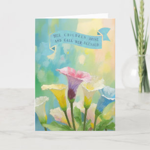 Lillies Flowers, Christian Bible Verses Mors dag Helgkort