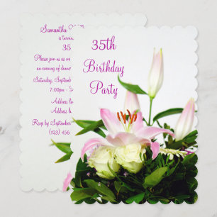 Lillies & Ro Bouquet 35e Birthday Inbjudningar