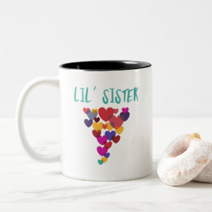 Lil'Little Sister Kärlek Flyter Hearts Två-Tonad Mugg