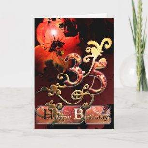 Lilly Dream-blomman Lycklig 35 Birthday-blommigten Kort