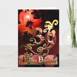 Lilly Dream-blomman Lycklig 39 Birthday-blommigten Kort