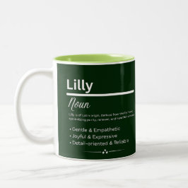 Lilly, Girl Personalized Name Definition Mug Två-Tonad Mugg