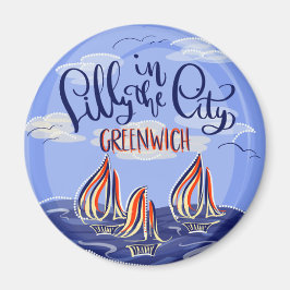 Lilly i staden Greenwich Magnet
