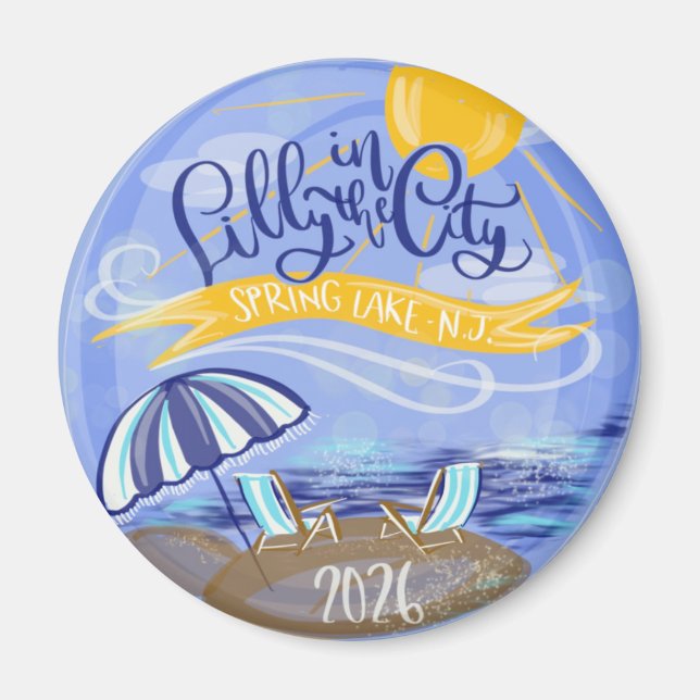 Lilly i staden - Spring Lake, NJ Magnet (Framsidan)