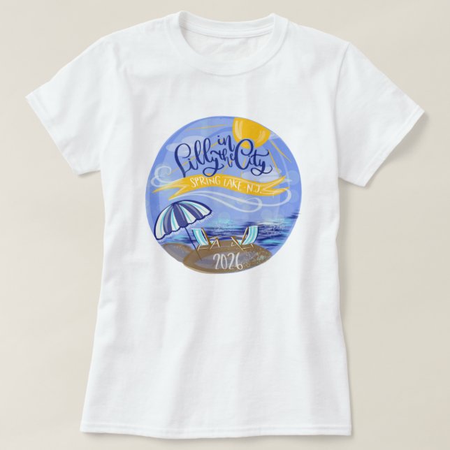 Lilly in the City - Spring Lake, NJ  T Shirt (Design framsida)