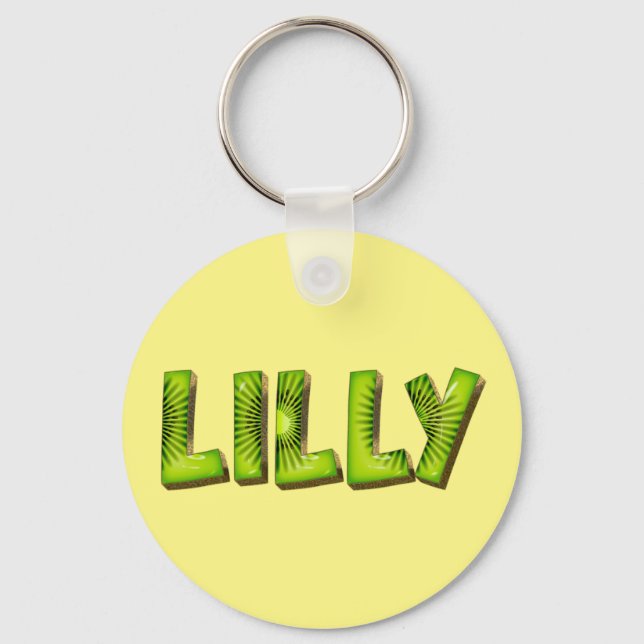 Lilly Name Kiwi Design Schlüsselanhänger Nyckelring (Framsida)