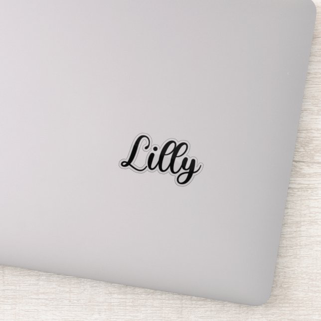 Lilly Namn - Handskriven calligrafi Klistermärken (Detalj)
