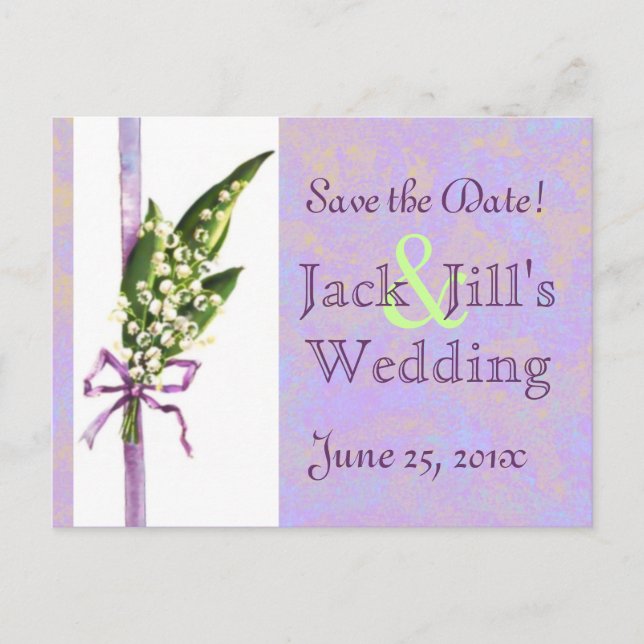 Lilly of the Valley SAVE THE DATE-vykort Meddelande Vykort (Framsida)