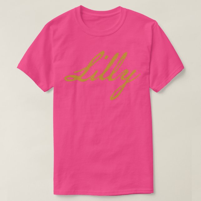 Lilly Typography Guld Script T Shirt (Design framsida)