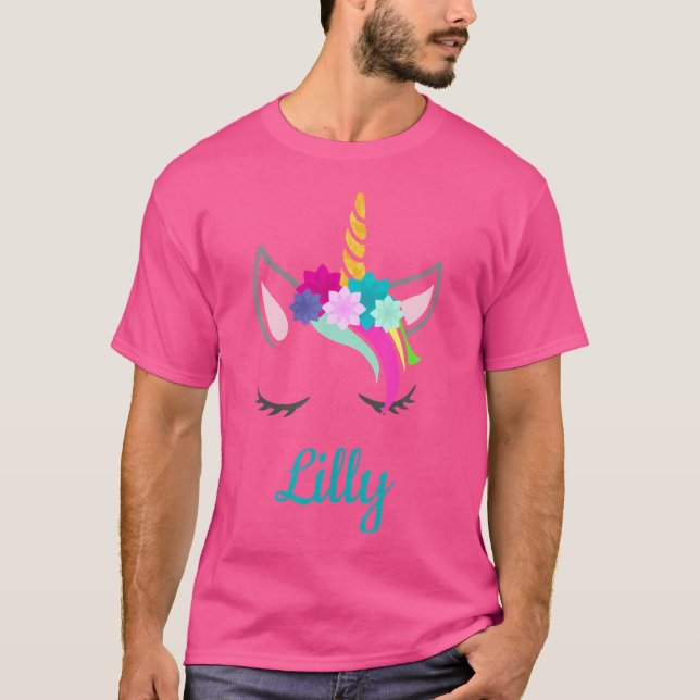 Lilly Unicorn Namn For Lilly T Shirt (Framsida)
