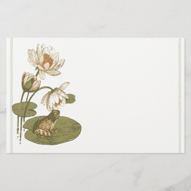 Lillypad och grodabrevpapper brevpapper (Framsida)