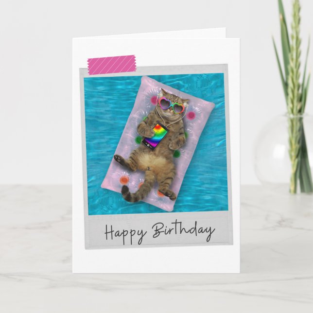 Lilo Cat Funny Birthday-kort Kort (Framsida)