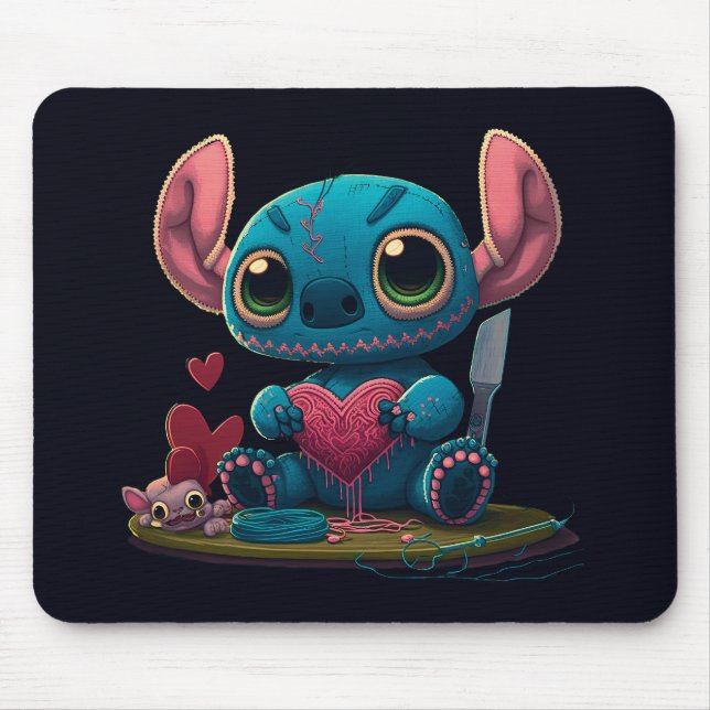 Lilo och Stitch Valentine Hearts Graphic Mousepad Musmatta (Framsidan)