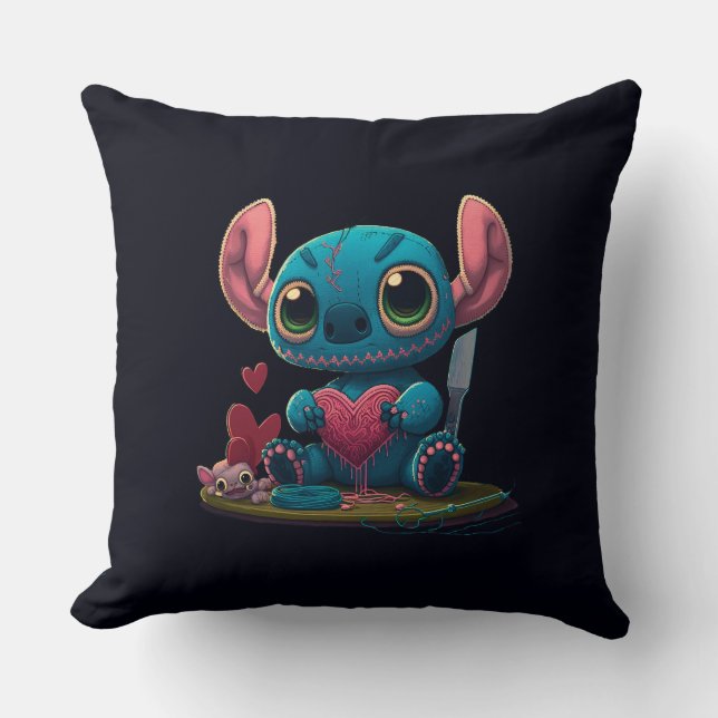 Lilo och Stitch Valentine Hearts Graphic Pillow Kudde (Framsida)