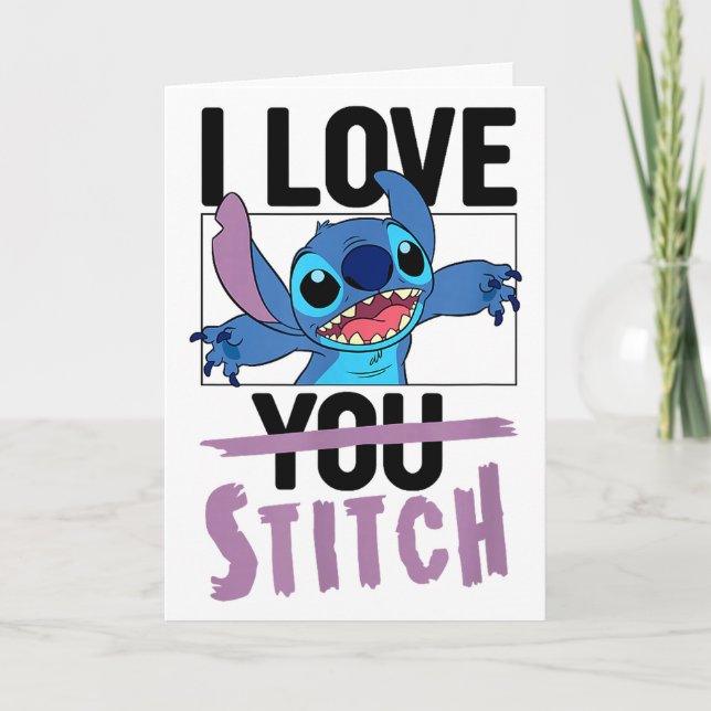 Lilo & Stitch - Alla hjärtans dag Jag älskar Stitc Kort (Framsida)