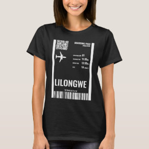 Lilongwe Malawi Boarding Pass Airline Biljett Trav T Shirt