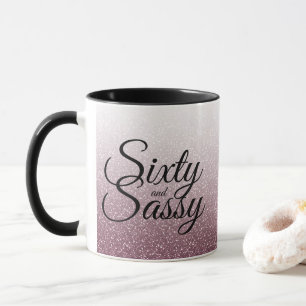 Lilor blänker Ombre 60 och Sassy 60th födelsedag Mugg