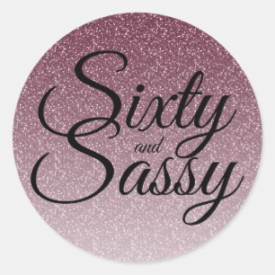 Lilor blänker Ombre 60 och Sassy 60th födelsedag Runt Klistermärke