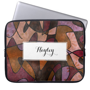 Lilor brunt, Burgundy abstrakt konst, 5a Laptop Fodral