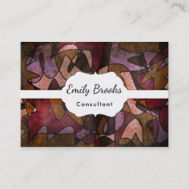 Lilor brunt, Burgundy abstrakt konst, 5a Visitkort