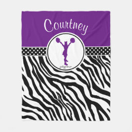 Lilor din kända zebra tryckhejaklacksledare/Pom Fleecefilt