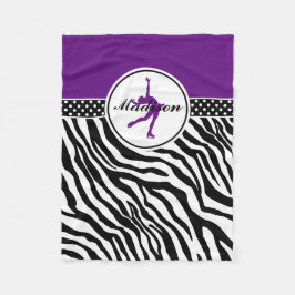 Lilor din kända zebra tryckkonståkning fleecefilt