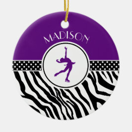 Lilor din kända zebra tryckkonståkning julgransprydnad keramik