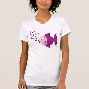 Lilor fiskar den grundläggande ljusa kvinnaT-trö T Shirt