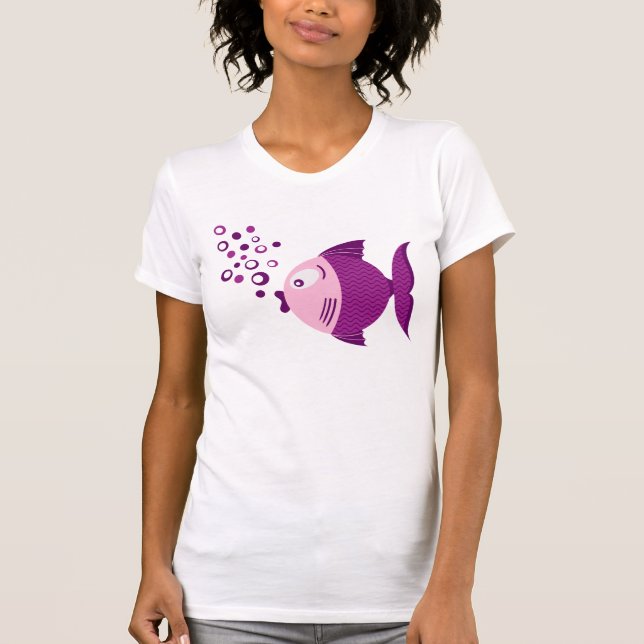 Lilor fiskar den grundläggande ljusa kvinnaT-tröja T Shirt (Framsida)