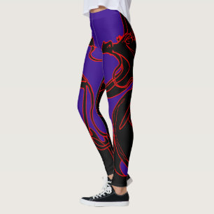 Lilor för Anopurodon dubbla drakesvart Leggings
